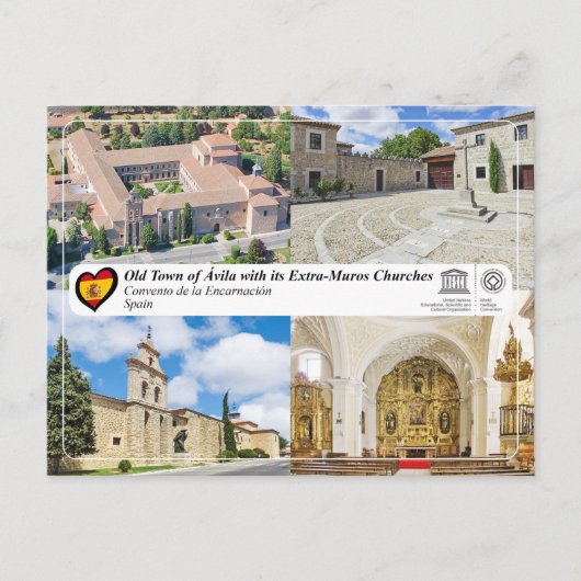 ユネスコWHS – アビラ – エンカルナシオン修道院 ポストカード (正面)