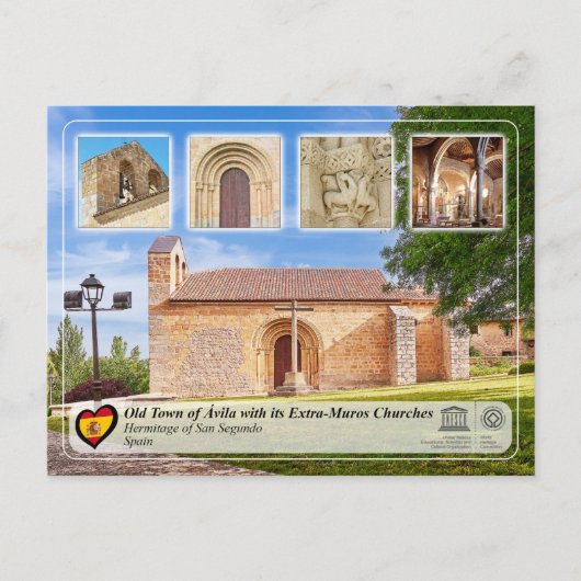 ユネスコWHS – アビラ – サンセグンドのエルミタージュ ポストカード (正面)