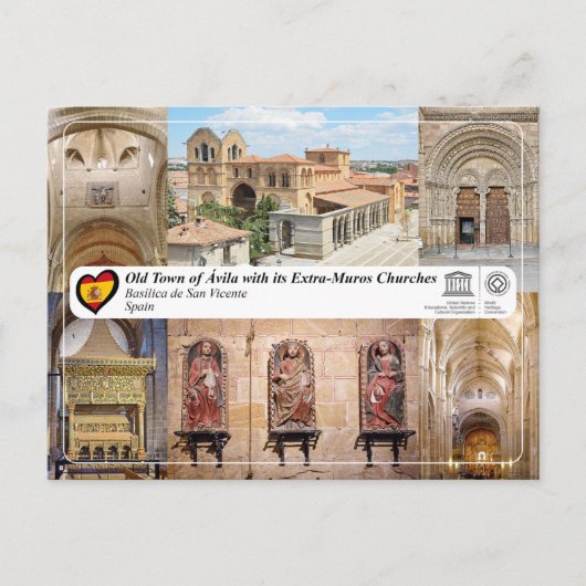 ユネスコWHS – アビラ – サンビセンテ大聖堂 ポストカード (正面)