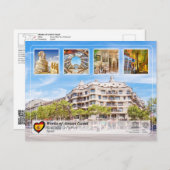 ユネスコWHS – アントニガウディ – カーサミラペドレラ ポストカード (正面/裏面)