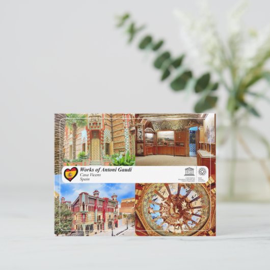 ユネスコWHS – アントニガウディ – カーサヴィーエンス ポストカード (スタンド正面)