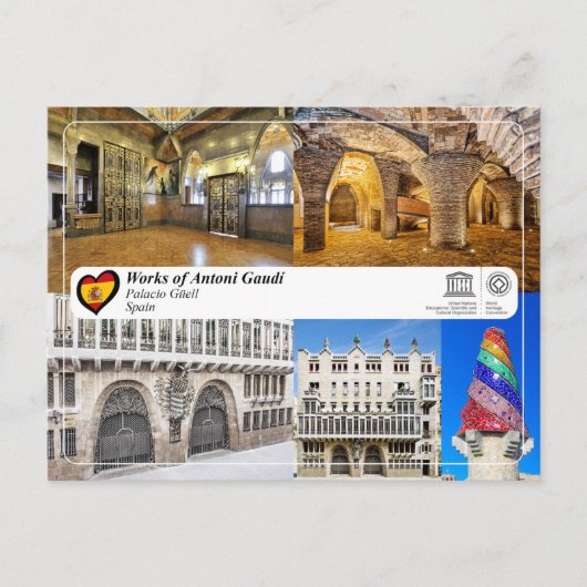 ユネスコWHS – アントニガウディ – パラシオグエル ポストカード (正面)