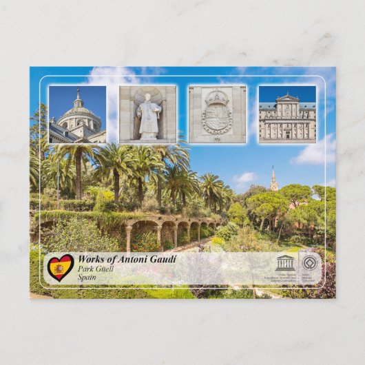 ユネスコWHS – アントニガウディ – パークグエル ポストカード (正面)