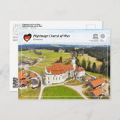 ユネスコWHS – ウィーズ巡礼教会 ポストカード (正面/裏面)