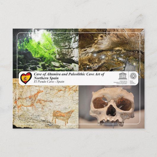 ユネスコWHS – エル・ペンドの洞窟/ Cueva de El Pendo ポストカード (正面)