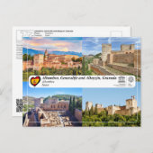 ユネスコWHS – グラナダ，アルハンブラ ポストカード (正面/裏面)