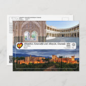 ユネスコWHS – グラナダ，アルハンブラ ポストカード (正面/裏面)