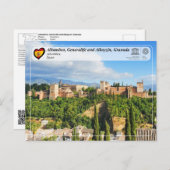 ユネスコWHS – グラナダ，アルハンブラ ポストカード (正面/裏面)