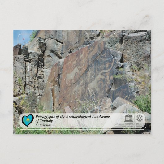 ユネスコWHS – タンバリーの岩石文字 ポストカード (正面)