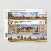 ユネスコWHS – パタダカルのモニュメントのグループ ポストカード (正面/裏面)