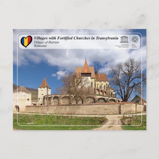 ユネスコWHS – ビエルタンの村はがき ポストカード (正面)