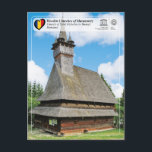 ユネスコWHS – ブデティの聖ニコラス教会 ポストカード<br><div class="desc">UNESCO WHS Serie – ルーマニアの世界伝統サイトMaramureshaの木造の教会 – Biserici de lemn din Maramuresch – ブデシュティの聖ニコラス教会 – これらの8つの教会は、時代や地域からの建築的ソリューションの幅広い優れた例で違うす。マラムレシュの教会は、建物の西端に特徴的な背の高いスリムな鐘楼を持つ高い木材建築である。ルーマニア北部のこの山岳地帯の文化的景観の特定の言語表現である。ブデシュティ・ジョサニの木造の教会は、1643年からポータルの碑文によって日付が付けられた。残念ながら1923年失ったの玄関の拡大中に碑文が刻まれていた。碑文は年代順に確認され、ログ構造は1642年から43年の冬、すなわち木材が伐採された瞬間から確実に日付が付けられた。名前：マラムレシャの木造の教会サイト：ブデシ国の聖ニコラス教会：ルーマニア場所：ブデシュティ、マラムレシュ郡の碑文：1999カテゴリ：文化(iv)ユネスコ参照：904-002特別な特徴：カードはサイトについてのより多くの情報をナビゲートするために背面にQRコードを持っている。</div>