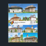 ユネスコWHS – モルダビアの教会 ポストカード<br><div class="desc">UNESCO WHS Serie – ルーマニアの世界伝統サイトMoldaviaの教会 – Bisericile pictate din nordul Moldvei - 15世紀後半から16世紀後半に建てられた北Moldaviaのこの8つの教会は、フレスコ画で覆われた外壁はビザンチン美術の最高傑作であインスパイアり、特に保存状態が本物である。壁の飾り付けとは程遠く、絵画型枠は全ての面を体系的に覆い、宗教的なテーマの完全なサイクルを表しており、その例外的な構成、キャラクターの優雅さ、色の調和は周囲の国の側面と完全に調和している。名前：モルダヴィアの教会：ルーマニア場所：スセアヴァ郡碑文：1993カテゴリ：文化(i)(iv)ユネスコ参照：598特集：カードの裏面にQRコードを持ってサイトについての情報をナビゲートする。</div>
