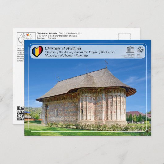 ユネスコWHS – モルダビアの教会 – ユーモア ポストカード (正面/裏面)