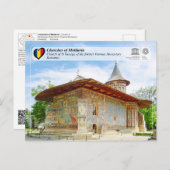 ユネスコWHS – モルダヴィアの教会 – Voronet ポストカード (正面/裏面)