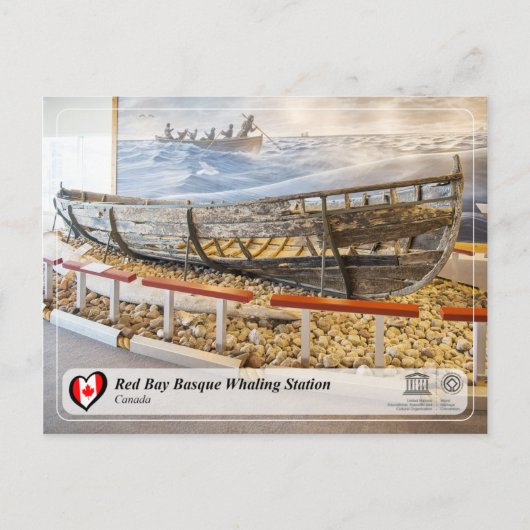 ユネスコWHS – レッドベイバスク捕鯨駅 ポストカード (正面)