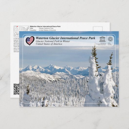 ユネスコWHS – 氷河の国立公園はがき ポストカード (正面/裏面)