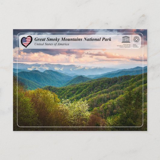 ユネスコWHS -素晴らし Smoky Mountains National Park ポストカード (正面)