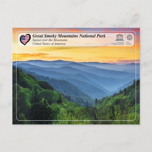 ユネスコWHS -素晴らし Smoky Mountains National Park ポストカード (正面)