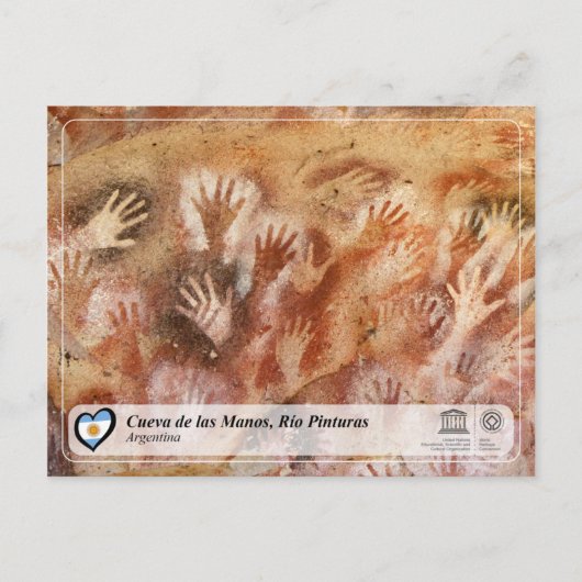 ユネスコWHS - Cueva de las Manos, Rio Pintura ポストカード (正面)