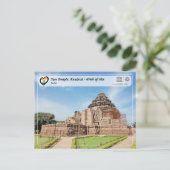ユネスコWHS - Konark Sun Temple ポストカード (スタンド正面)