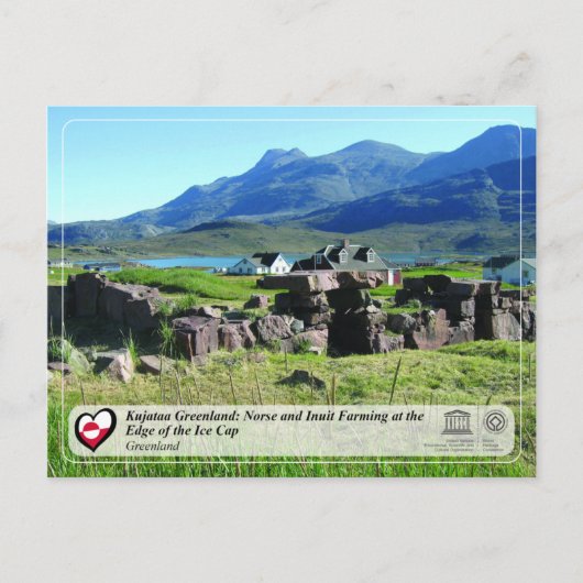 ユネスコWHS - Kujataa Greenland – イヌイット農業 ポストカード (正面)