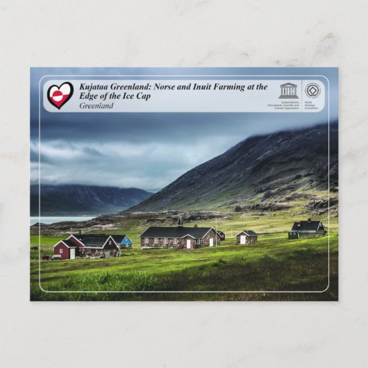 ユネスコWHS - Kujataa Greenland – イヌイット農業 ポストカード (正面)
