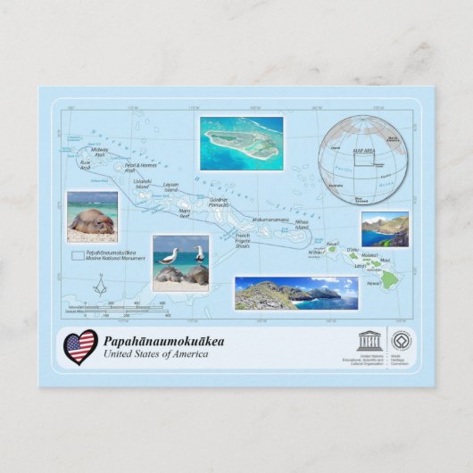 ユネスコWHS - Papahalnaumokukea ポストカード (正面)