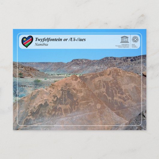 ユネスコWHS - Twyfelfontein ポストカード (正面)