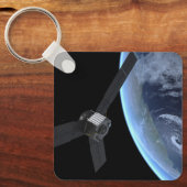 ユノ宇宙船の地球フライバイ中 キーホルダー (正面)