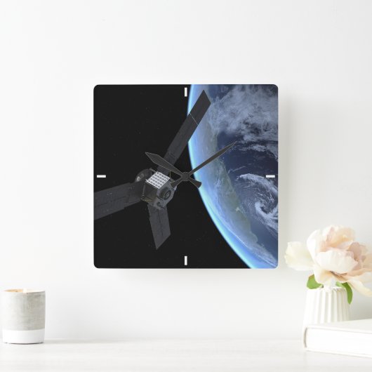ユノ宇宙船の地球フライバイ中 スクエア壁時計 (ホーム)
