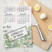 ユパーソナライズされたエレガントーカリ2025年カレンダー キッチンタオル (四つ折り)