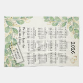 ユパーソナライズされた素朴ーカリ2025年カレンダー キッチンタオル (横)