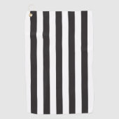 ユベントスストライプトリノ選手サッカークラブイタリアブラック ゴルフタオル (正面)