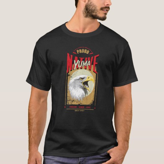 ユマ ネイティブアメリカン イーグル 精神 ヴィンテージ 尊敬 Tシャツ (正面)