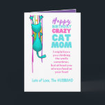 ユミユミ猫ママ 誕生日 奥さん 旦那から カード<br><div class="desc">なんてユーモアのある言葉遊び！猫ママの妻や彼女に、夫や彼氏から贈るのに最適な一枚！もちろん、猫ママである人向けに！ 猫パパやネコ大好きママ向けの、他にも沢山のユニークで楽しいカードが登場します。</div>