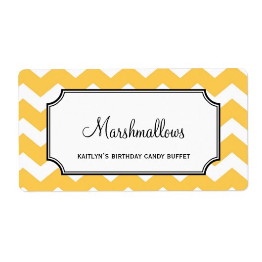 ユミーシェブロンカスタムイエローのキャンディビュッフェ瓶バルク ラベル (正面)