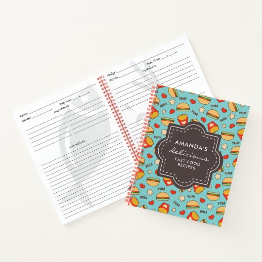 ユミー・バーガーズ・アンド・フライズ |ファストフードレシピ ノートブック (内部)