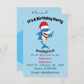 ユメカワイイクリスマスサメのイラスト 招待状 (正面/裏面)