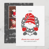 ユメカワイイ ノーム | ホワイトクリスマス ニューイヤー 2 枚の写真 シーズンカード (正面/裏面)