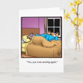 ユモアあふれるいびきユーモア記念日カード カード (黄色い花)