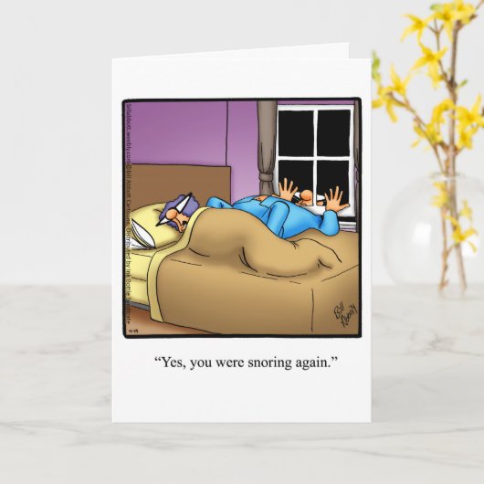 ユモアあふれるいびきユーモア記念日カード カード (黄色い花)