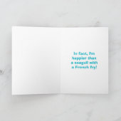 ユモアあふれるカモメのフライドポテトエンゲージメントカード カード (内部)