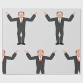 ユモアあふれるハゲビジネスマンの肩すくめイラスト ラッピングペーパー (フラット)