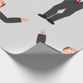 ユモアあふれるハゲビジネスマンの肩すくめイラスト ラッピングペーパー