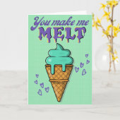 ユモアあふれるバレンタインのアイスクリームカード カード (黄色い花)