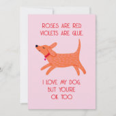 ユモアあふれるバレンタインデーのカード - 愛犬デザイン シーズンカード (正面)