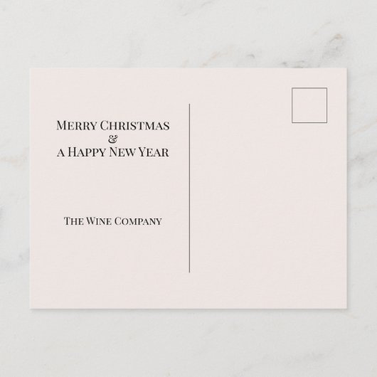 ユモアあふれるロゼワインのクリスマスカード シーズンポストカード (裏面)