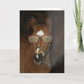 ユモアあふれる子馬のシガーを吸う グリーティングカード (正面)