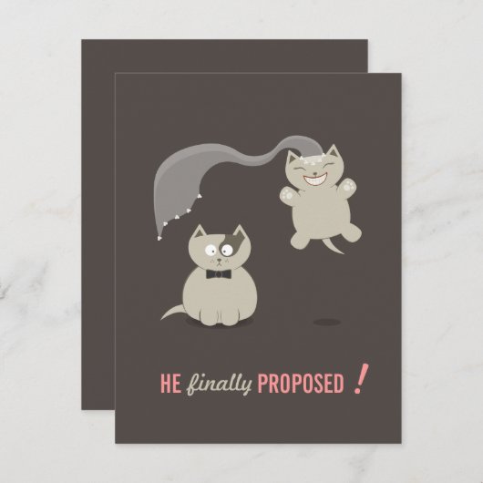 ユモアあふれる漫画の猫たち - 日程を控えてのご案内 セーブザデート (正面/裏面)